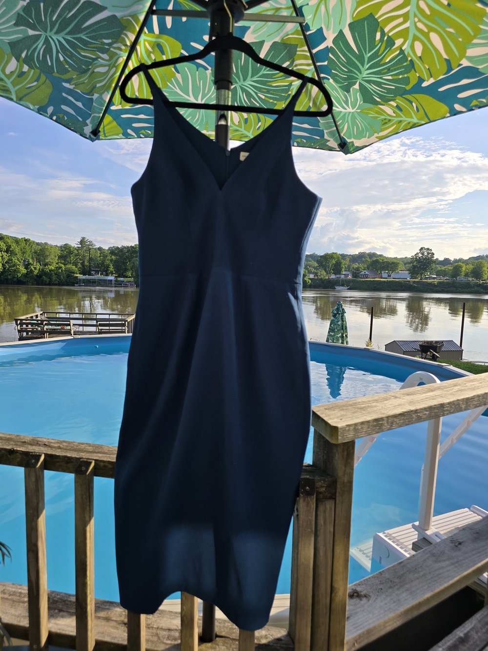 Dress the Population Dark Teal Midi Sheath Dress